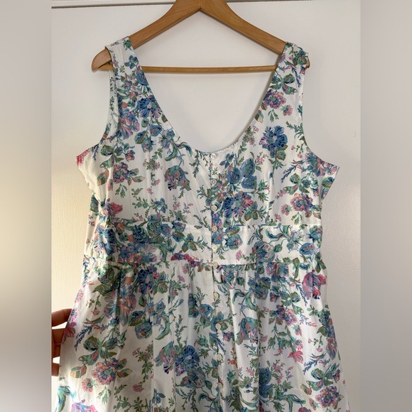 J. Crew Button Front Cotton Poplin Sleeveless Dress English Garden Floral Sz 18 - Picture 5 of 9